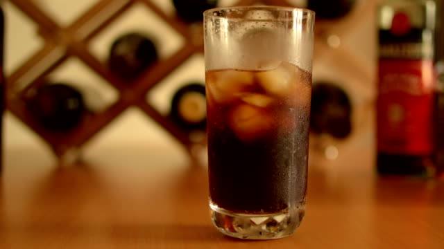 soda glass with ice