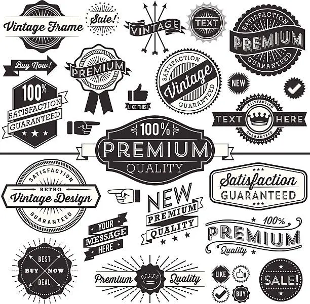 Vector illustration of Vintage Copyspace Design Elements