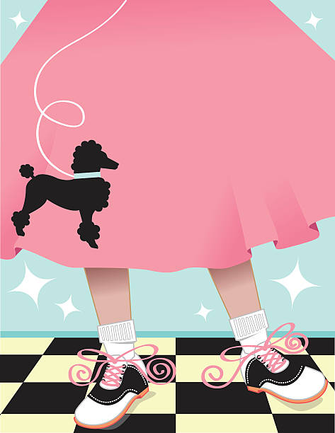 poodle skirt hintergrund - saddle shoes stock-grafiken, -clipart, -cartoons und -symbole