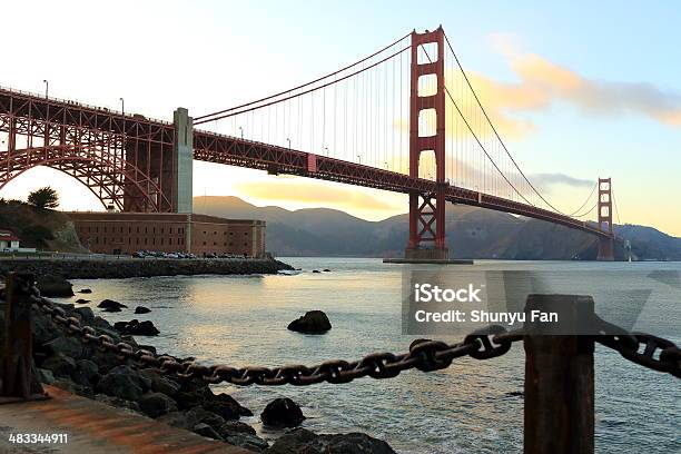 San Francisco Golden Gate Bridge Stock Photo - Download Image Now - Fisherman's Wharf - San Francisco, Aerial View, Architecture