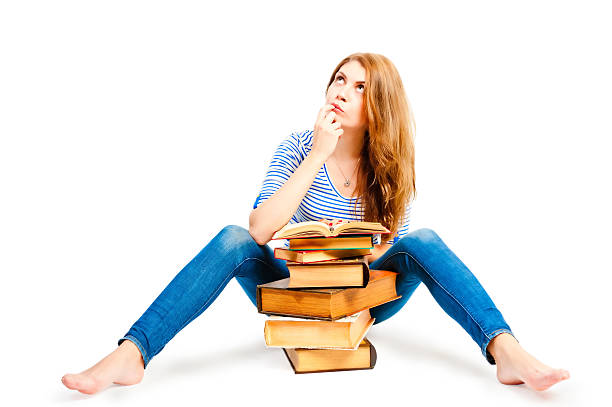 istock beautiful thoughtful student of literature in the studio 483346881