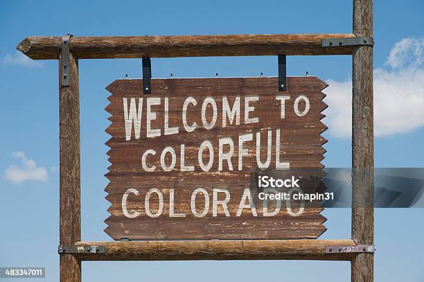 Welcome To Colorful Colorado Sign Stock Photo - Download Image Now - Border - Frame, Colorado, Construction Frame