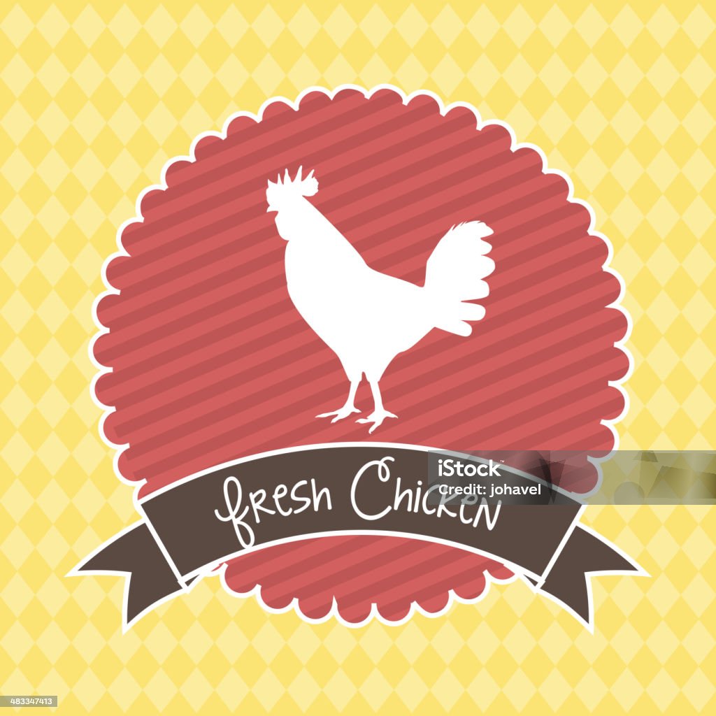 Fresh Chicken Label Fresh Chicken Stock Illustration - Download Image Now - Animal, Animal ...