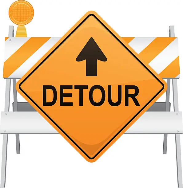 Vector illustration of Detour Sign