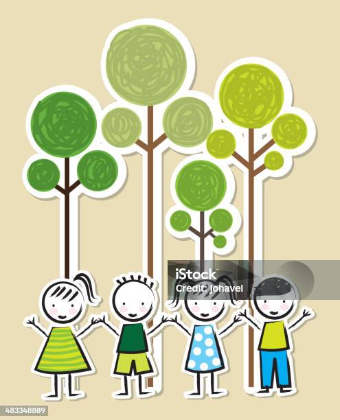 Arbor Day Stock Illustration - Download Image Now - Child, Tree, Boys