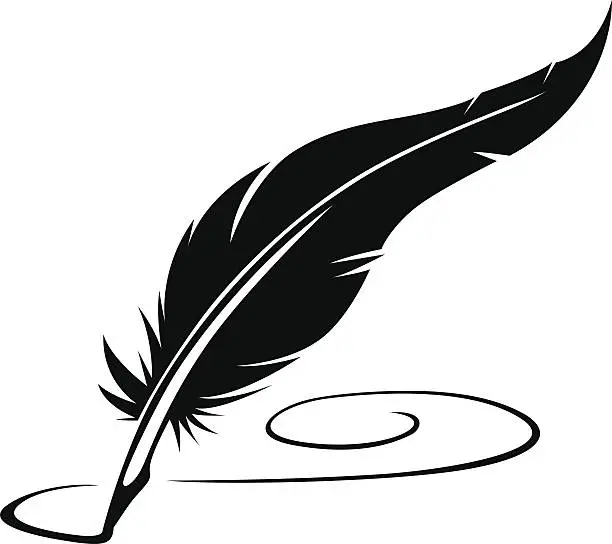Vector illustration of feather pen