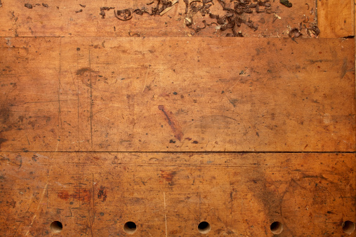 Old Woodworking Bench Top Background