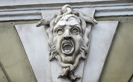 An architectural detail on a building in Spain