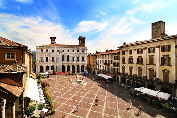 View of piazza Vecchia, Bergamo View of piazza Vecchia, Bergamo bergamo stock pictures, royalty-free photos & images