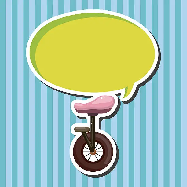 Vector illustration of circus unicycle theme elements