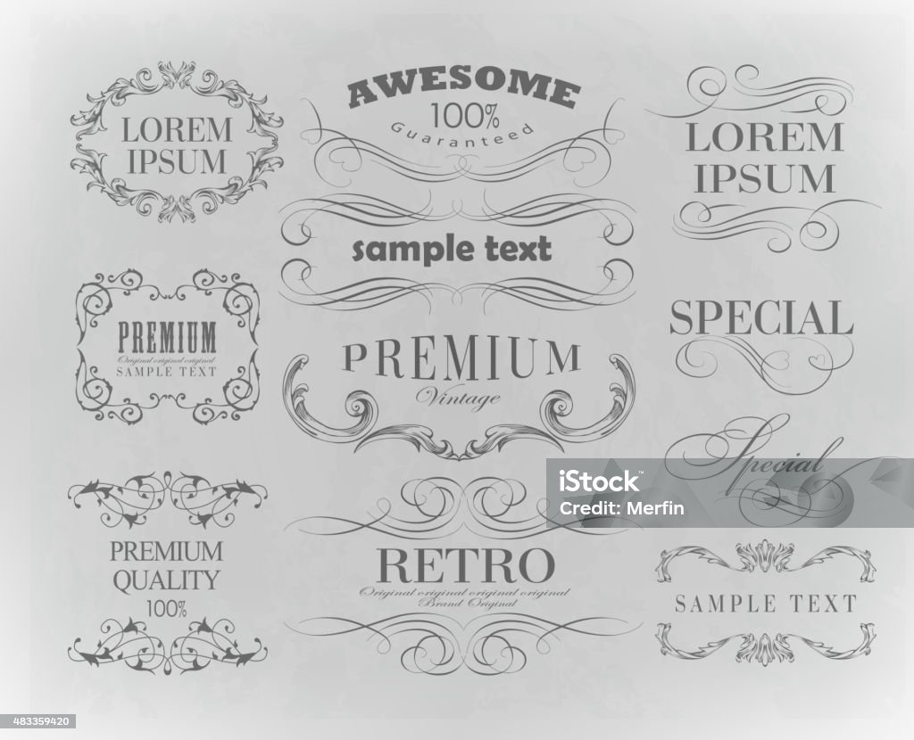Callegraph Design Calligraphic Design Elements Stock Illustration - Download Image Now ...