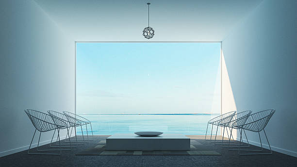 istock Simple of Modern Living Sea view 483363312