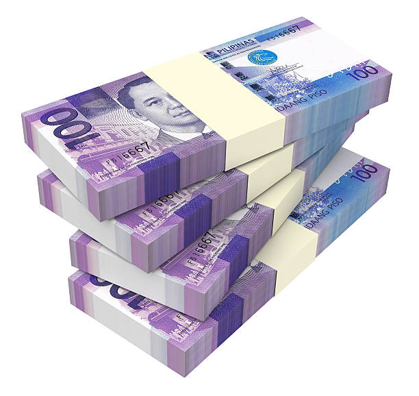 istock Philippines money isolated on white background. 483363784