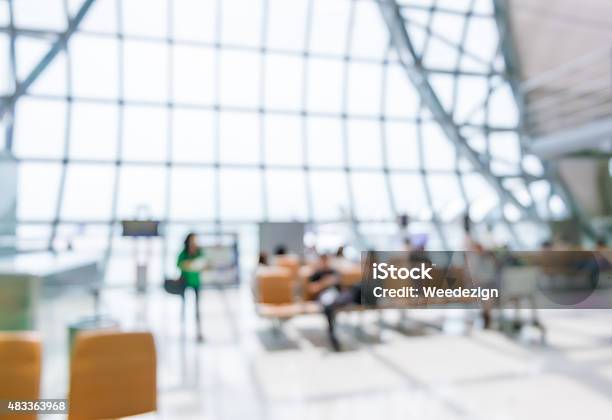 Blur Background Passenger Waiting For Flight At Airport Termin Stock Photo - Download Image Now