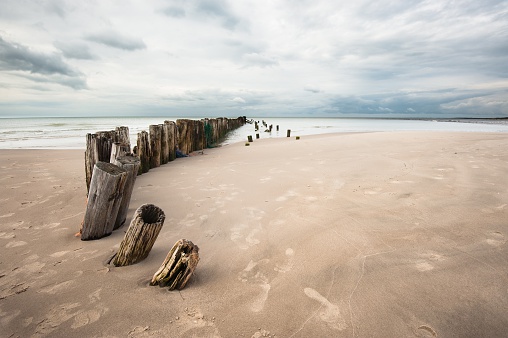 Langeoog, Germany, August, 28 2023 - The Beach of Langeoog at the North Sea in Summer, East Frisian Island