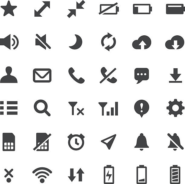 telefon-indikator symbole-big series - do not disturb sign illustrations stock-grafiken, -clipart, -cartoons und -symbole