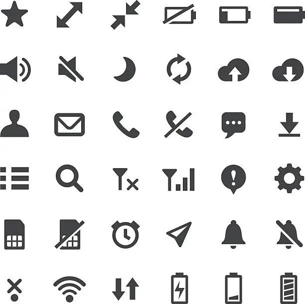 Vector illustration of Phone Indicator Icons - Big Series