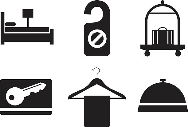 hotel icons - luggage cart stock-grafiken, -clipart, -cartoons und -symbole