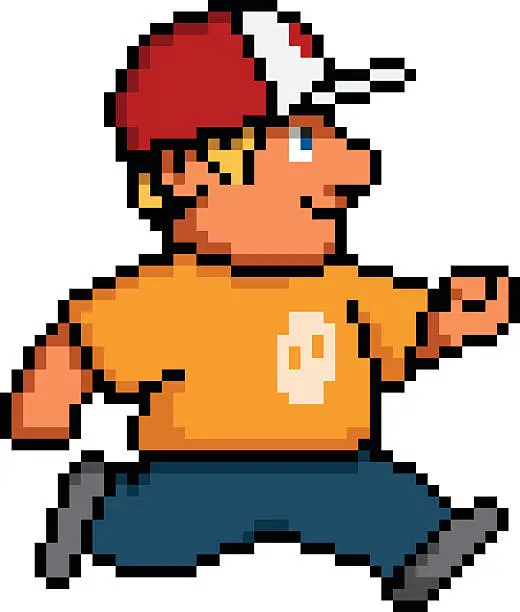 Vector illustration of Pixel character