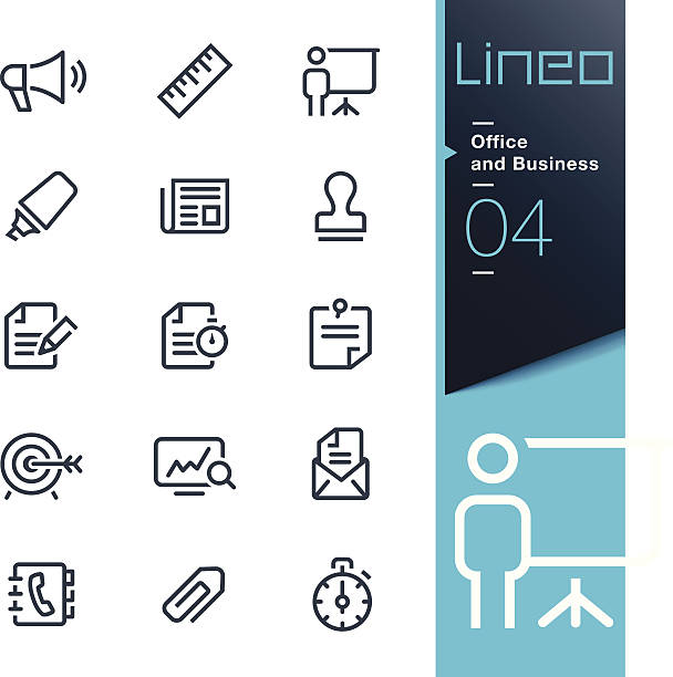 Lineo - Office and Business outline icons Vector illustration, Each icon is easy to colorize and can be used at any size.  paper symbols stock illustrations