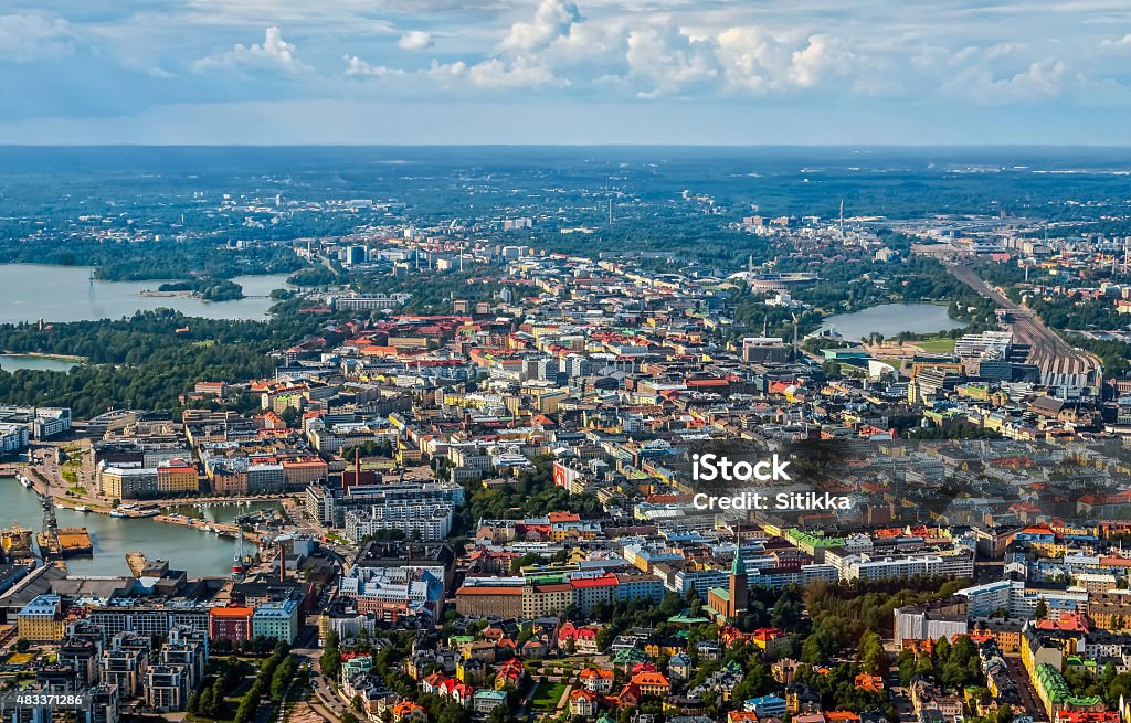 Aerial view of Helsinki city Aerial view of Helsinki, capital of Finland Helsinki Stock Photo