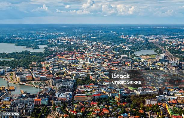 Aerial View Of Helsinki City Stock Photo - Download Image Now - Helsinki, Urban Skyline, Cityscape