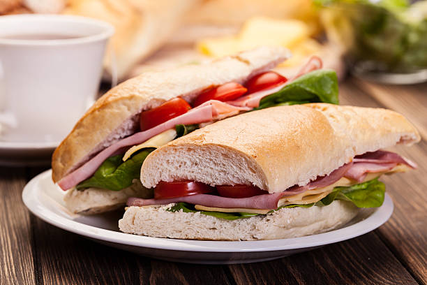 istock Panini sandwich with ham, cheese and tomato 483371518