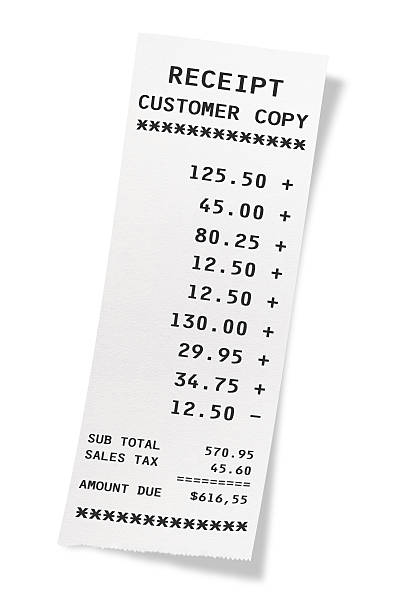 영수증 - paper printing out document list 뉴스 사진 이미지