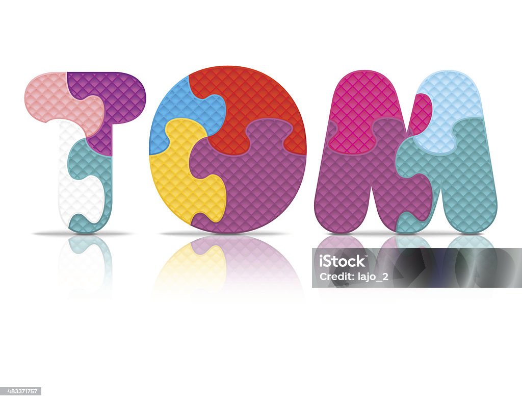 Tom Vector Simple Vector Tom Written With Alphabet Puzzle Stock Illustration - Download ...
