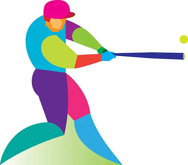 Vector illustration of Baseball player. Batter