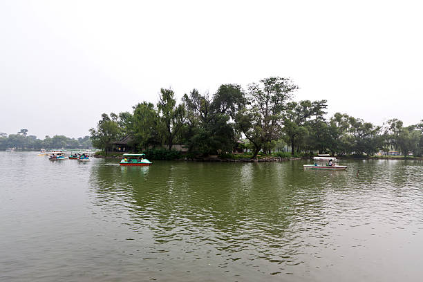 istock beautiful lake scenery in ancient Chinese garden 483373401