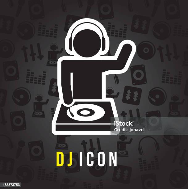 Dj Icon Stock Illustration - Download Image Now - Adult, Arts Culture and Entertainment, Audio Equipment