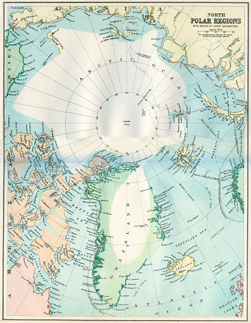Vintage map of the North Polar Regions