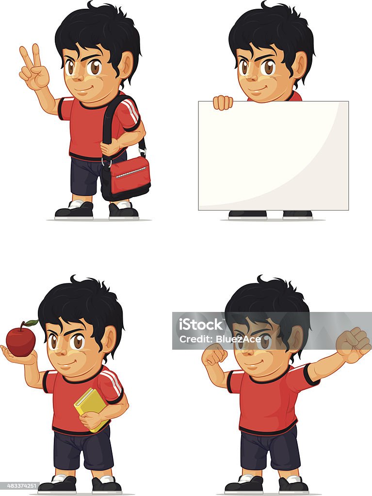 Soccer Boy Customizable Mascot 13 A vector set of a soccer boy in several poses. Drawn in cartoon style, this vector is very good for design that need children element in cute, funny, colorful and cheerful style. Apple - Fruit stock vector
