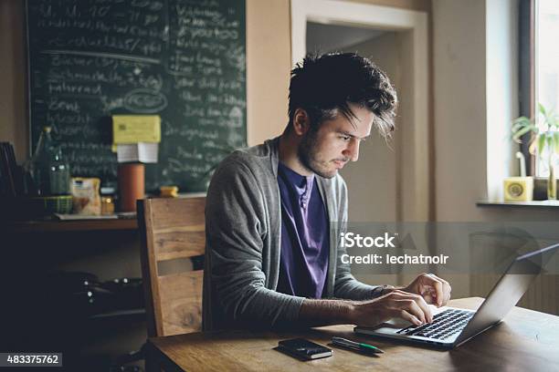 Typing On The Laptop Computer Stock Photo - Download Image Now - Writing - Activity, Author, Computer Programmer