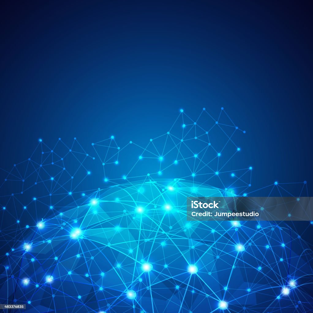 Global Digital Mesh Network Vector Illustration Stock Illustration ...