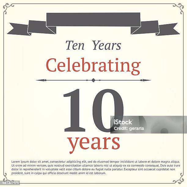 10년 기념일 카드 10에 대한 스톡 벡터 아트 및 기타 이미지 - 10, 경쟁, 고풍스런