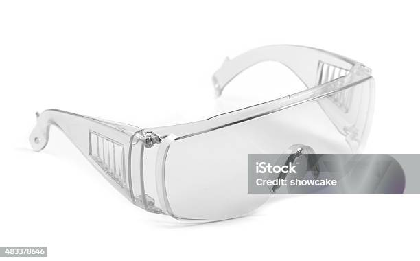 Safety Glasses Isolated On White Stock Photo - Download Image Now - Protective Eyewear, Transparent, Cut Out