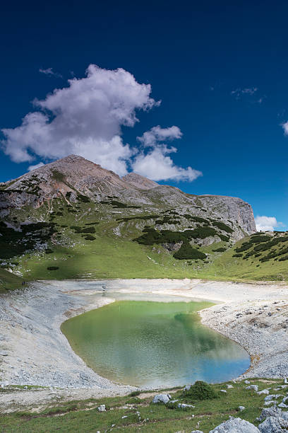 istock Mountain lake with a little water 483381076
