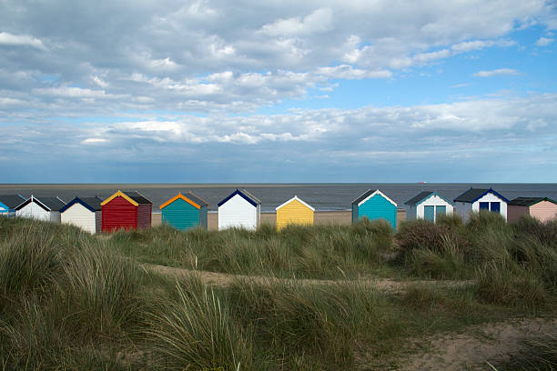 istock Beach Huts at Southwold, Suffolk, England 483388344