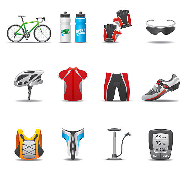 Bicycle Icon Set | Elegant Series Elegant bicycle  icon can beautify your designs & graphic head protector stock illustrations