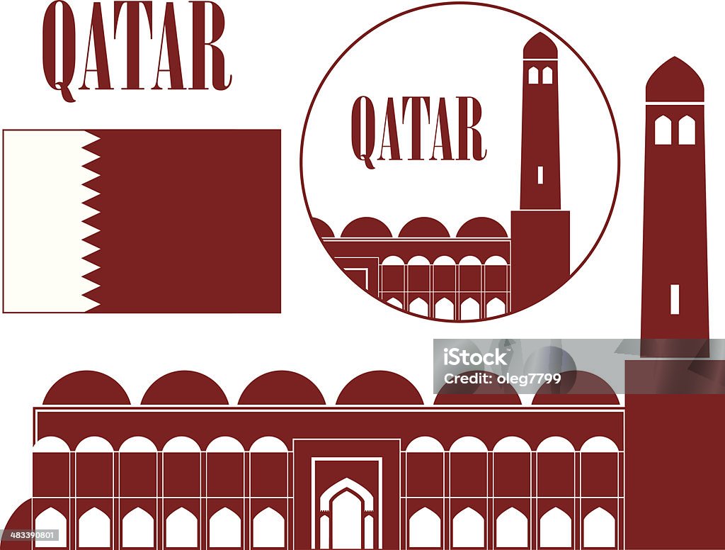 Qatar - arte vectorial de Anticuado libre de derechos