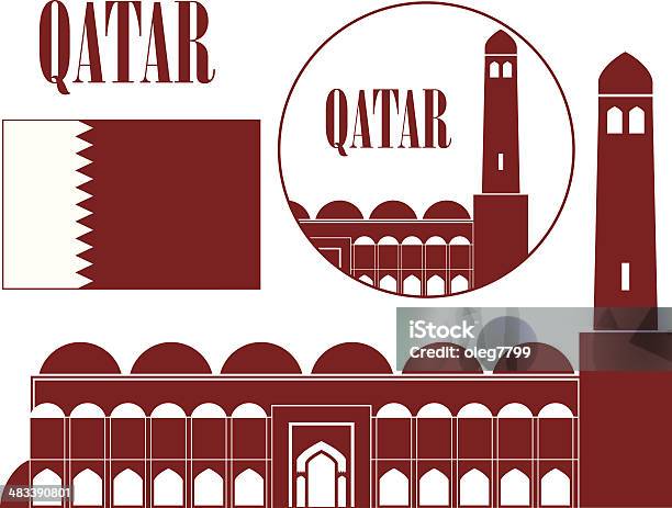 Ilustración de Qatar y más Vectores Libres de Derechos de Anticuado - Anticuado, Arquitectura, Bandera