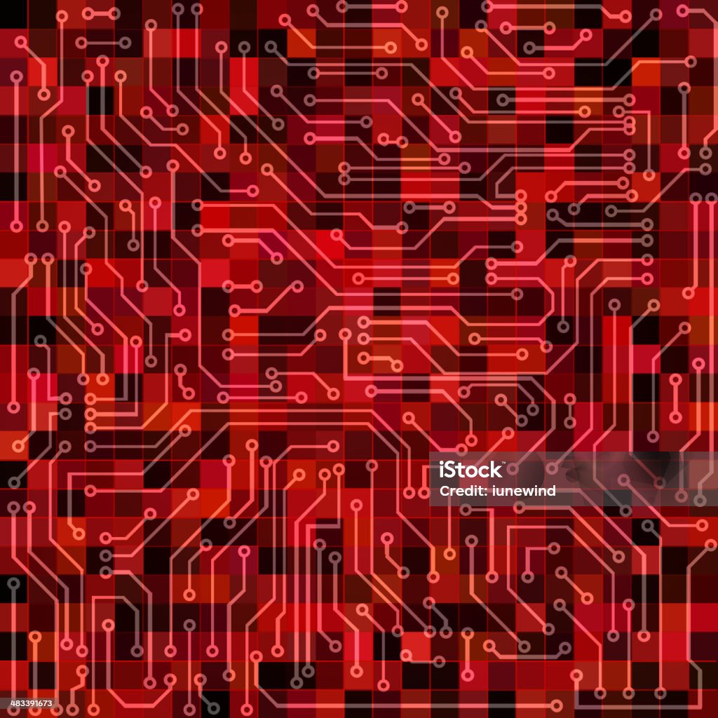 Computer Circuit Pixel Pattern Circuit Board Stock Illustration - Download Image Now - Abstract, Blue ...