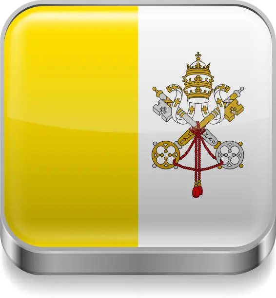 Vector illustration of Metal  icon of Vatican City