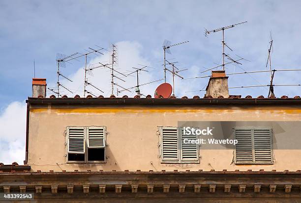 Satellite Antennas Stock Photo - Download Image Now - Analog, Antenna - Aerial, Blue