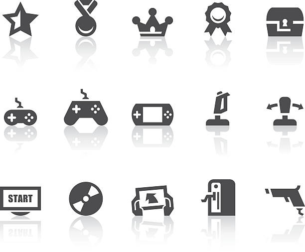 Video Games Icons | Simple Black Series vector art illustration