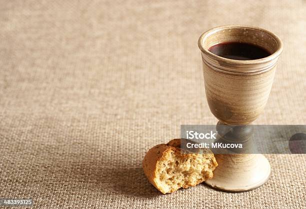 Bread And Wine Stock Photo - Download Image Now - Communion, Bread, Wine