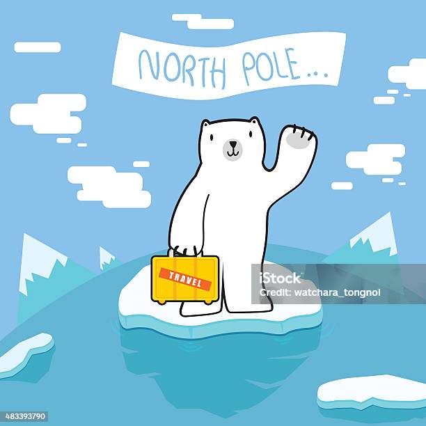 Welcome To North Pole Stock Illustration - Download Image Now - Bag, Polar Bear, 2015