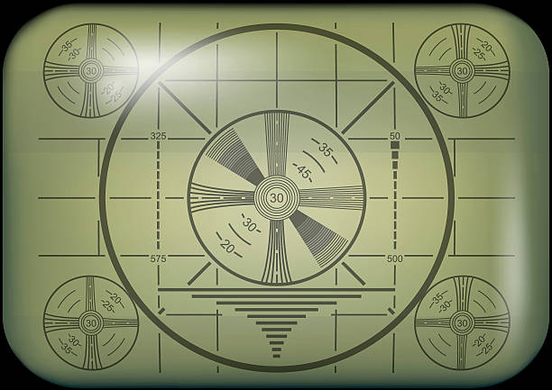 illustrazioni stock, clip art, cartoni animati e icone di tendenza di televisione retrò monoscopio - diagram circle old old fashioned